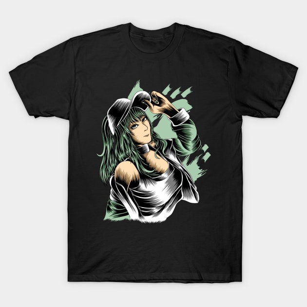 Artwork Illustration Naughty Beautiful Girl T-Shirt by Endonger Studio